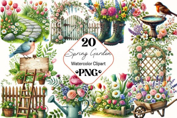 Download Spring Garden Sublimation Clipart - Spring Collection