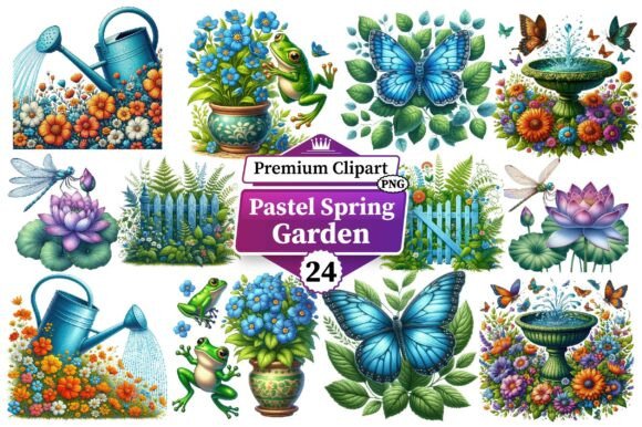Download Pastel Spring Garden Sublimation Clipart - Spring Collection