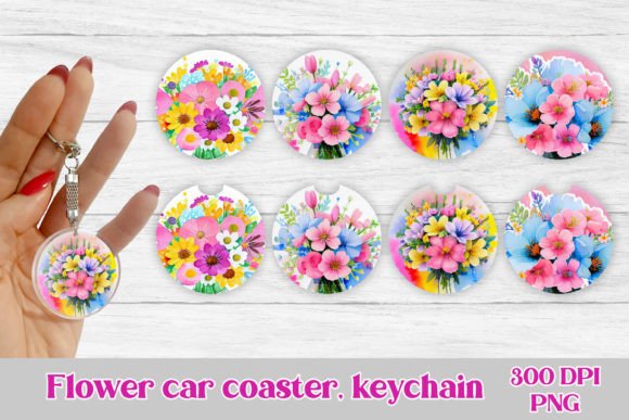 Download Car Coaster Flower Sublimation Design - Flower sublimation Collection