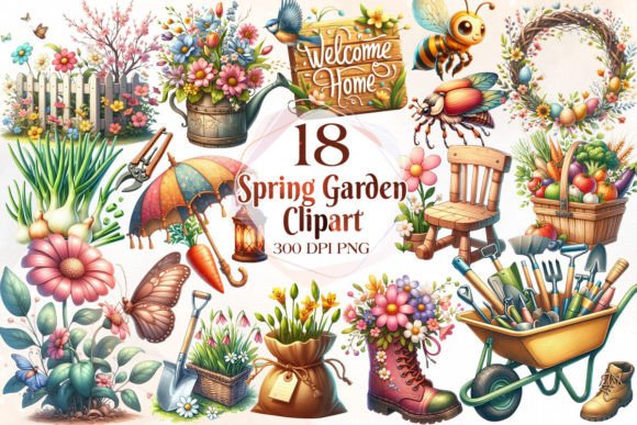 Download Spring Garden Sublimation Clipart Bundle - Spring Collection