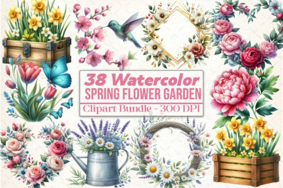 Download Spring Flower Garden Sublimation Clipart - Spring Collection