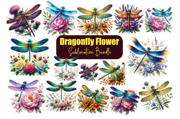 Download Dragonfly Flower Sublimation Bundle,PNGs - Premium Resources