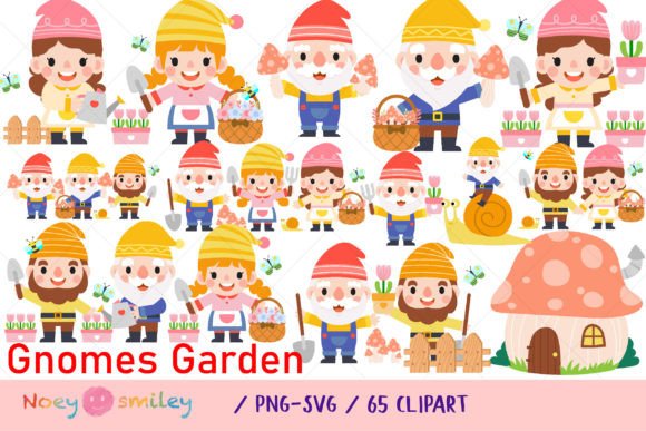 Download Garden Gnome and Woman. Spring Clipart - Spring Collection