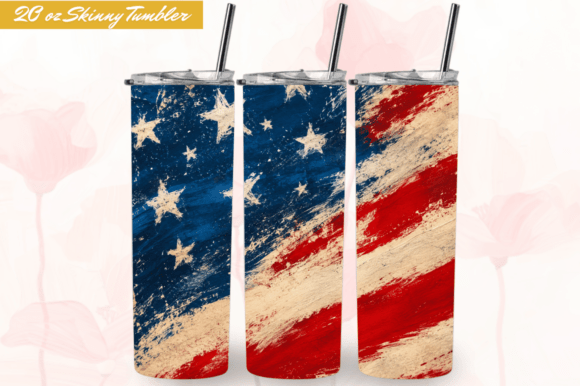 Download AMERICAN Vintage Flag 20oz Tumbler Wraps - Premium Bundle