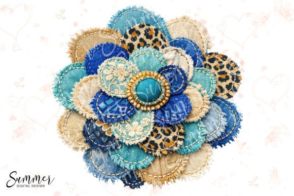 Download Blue Patchwork Flower Sublimation PNG - Flower sublimation Collection