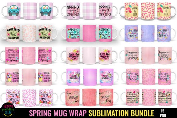 Download Spring Mugs Sublimation Bundle PNG - Spring Collection